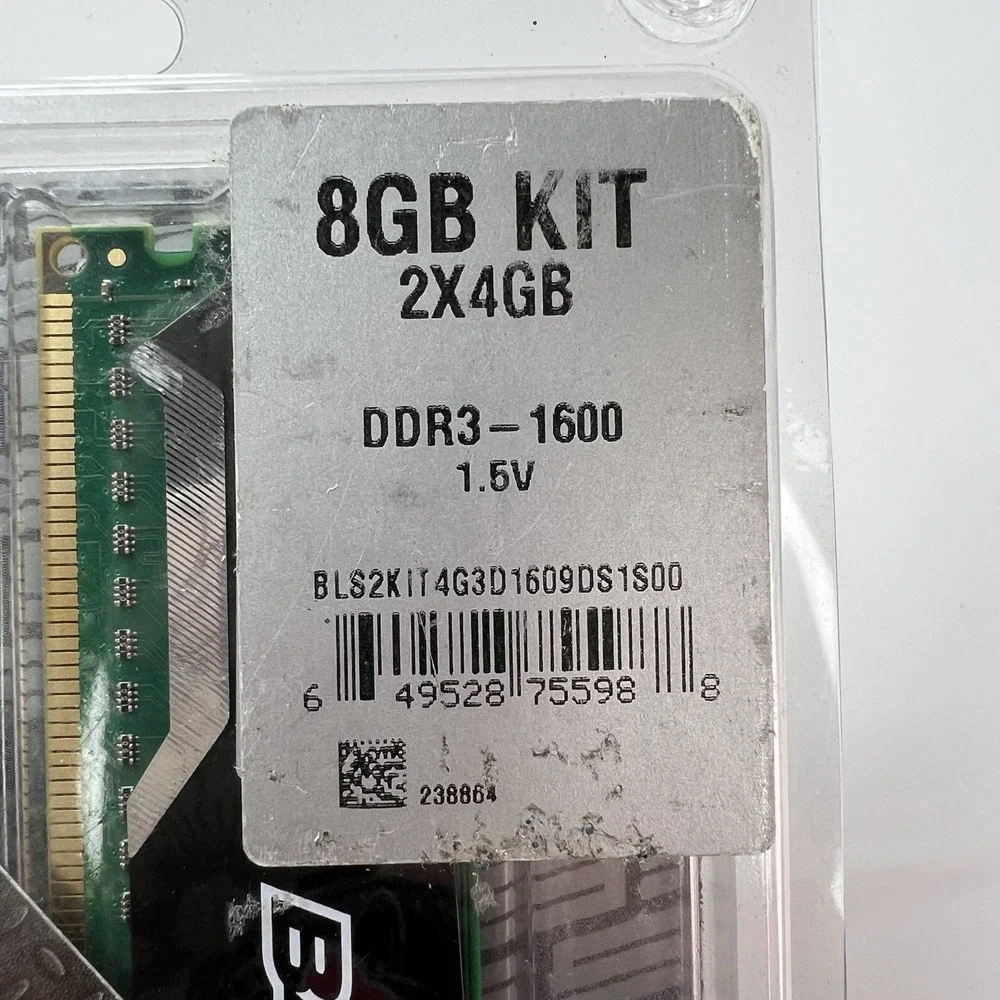 Ballistix Sport 8GB Kit 2x4GB DDR3-1600 RAM Desktop Memory BLS2KIT4G3D1609DS1S00